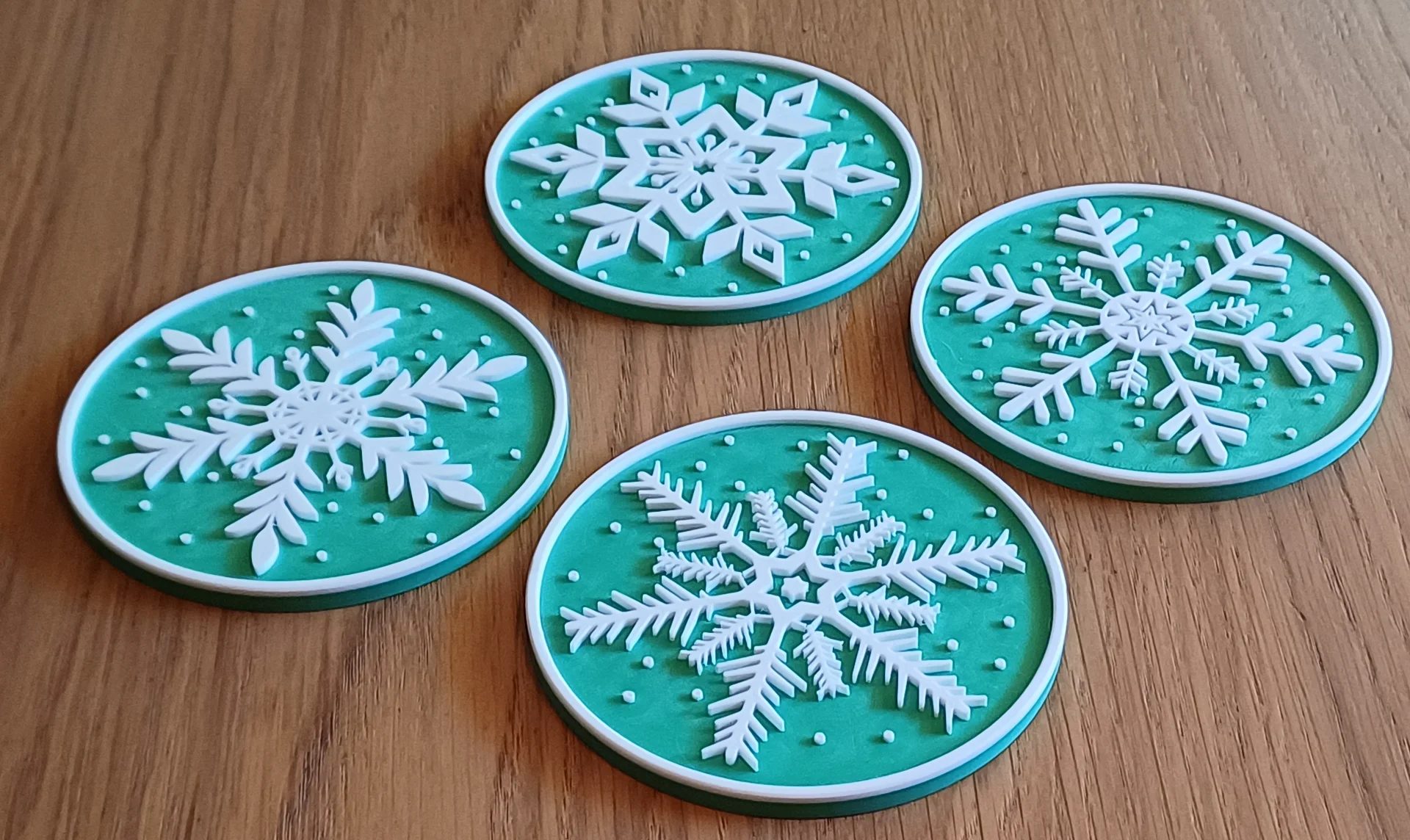 Snowflake Christmas coasters